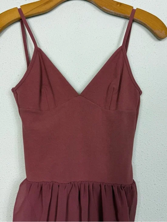 Aritzia Wilfred Talmont Bodysuit Long Sleeve Sheer Rust Pink Sz Small - Picture 6 of 9